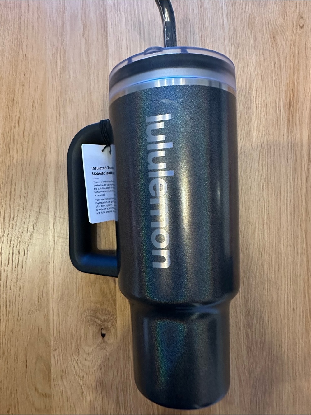NWT Lululemon Insulated Tumbler 40oz Iridescent Black - Picture 3 of 9